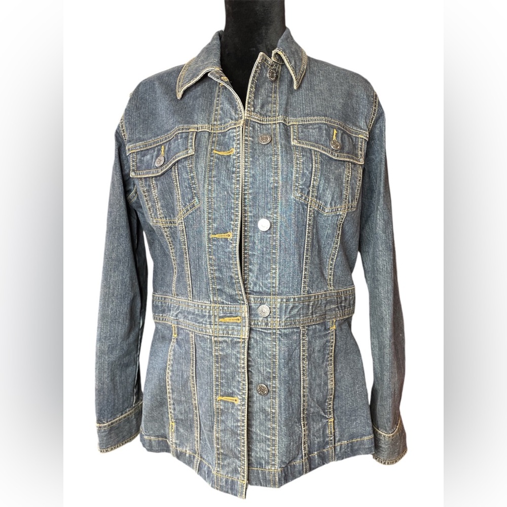 Eddie Bauer Stretch Button Down Denim Jacket - Picture 1 of 13